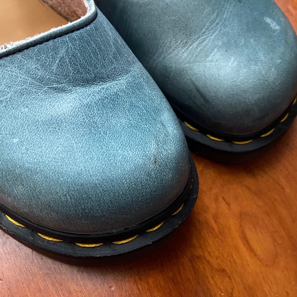 Dr. Martens Vintage Blue Leather Mary Jane Shoes Made in England Women's Size 7 - Picture 13 of 16